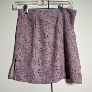 SHEIN Lavender Floral Mini Skirt